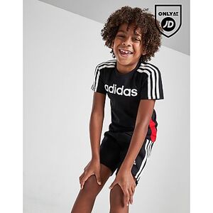 adidas Girls' Linear T-Shirt/Shorts Set Children, Black