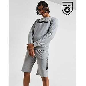 Emporio Armani EA7 Box Logo Crew Sweatshirt/Shorts Tracksuit, Grey