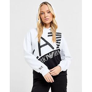 Emporio Armani EA7 Split Logo Hoodie, White