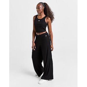 Emporio Armani EA7 Ribbed Crop Top/Wide Leg Joggers Set, Black