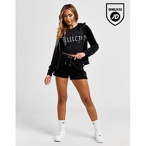 JUICY COUTURE Diamante Velour Shorts, Black