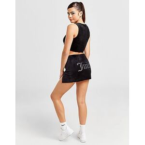 JUICY COUTURE Diamante Velour Mini Skirt, Black