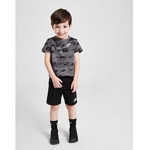 Nike All Over Print T-Shirt/Shorts Set Infant, Black