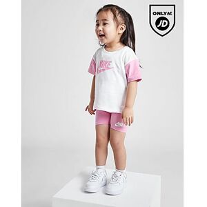 Nike Girls' Colour Block T-Shirt/Shorts Set Infant, Pink