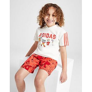 adidas Mickey Mouse T-Shirt/Shorts Set Children, Off White / Bright Red