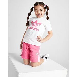 adidas Originals Girls' Trefoil T-Shirt/Shorts Set Children, Pink Fusion