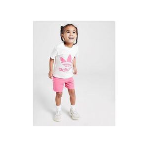 adidas Originals Girls' Trefoil T-Shirt/Shorts Set Infant, Pink Fusion