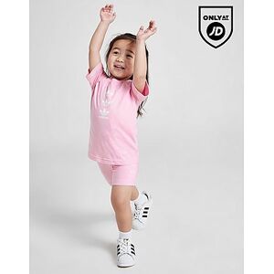 adidas Originals Girls' Repeat Trefoil T-Shirt/Shorts Set Infant, Pink