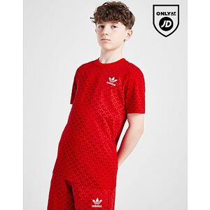 adidas Originals Trefoil Mono All Over Print T-Shirt Junior, Red