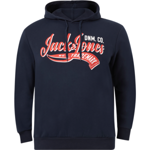 Jack & Jones - Sweatshirt jjeLogo Sweat Hood - Blå - 6XL