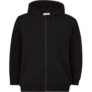 Jack & Jones - Hættetrøje jjeBradley Sweat Zip Hood Noos Pls - Sort - 6XL