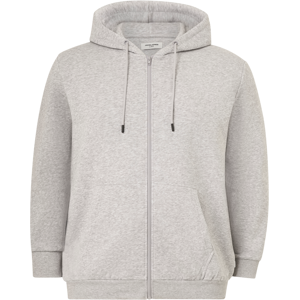 Jack & Jones - Hættetrøje jjeBradley Sweat Zip Hood Noos Pls - Grå - 6XL