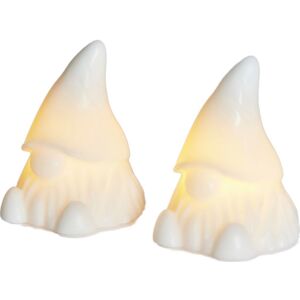 Sirius Coco Nisse Med Lys, 10 Cm, 2-Pak Hvid Sirius Coco Nisse Med Lys, 10 Cm, 2-Pak Hvid