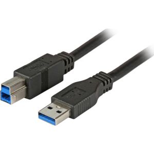 EFB Kabel Usb3.0 Usb-A/usb-B Han/han 1,8m Sort