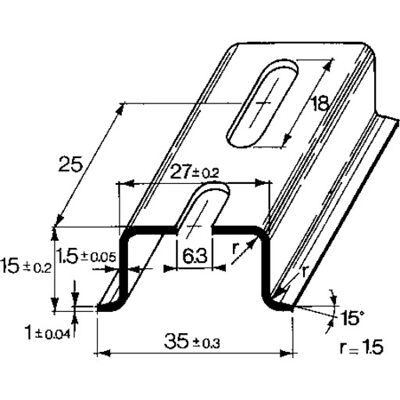 WEXØE - Dinskinne Ts 35X15 (M) - 35x15 WEXØE - Dinskinne Ts 35X15 (M) - 35x15
