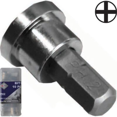 BaTo 10 Stk Gipsbits Med Dybdestop, Ph2, 25 Mm BaTo 10 Stk Gipsbits Med Dybdestop, Ph2, 25 Mm