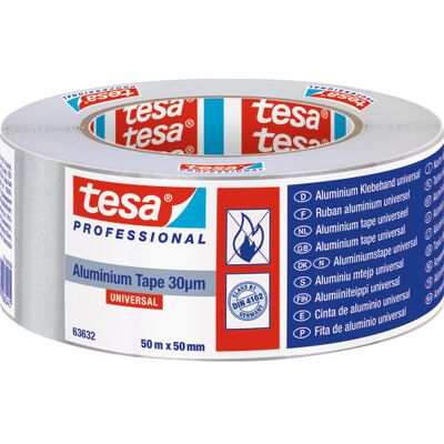 Tesa Aluminiumstape 63632, -40°/+160°, 50 Mm X 50 M 50mm x 50m silver aluminum Tesa Aluminiumstape 63632, -40°/+160°, 50 Mm X 50 M 50mm x 50m silver aluminum