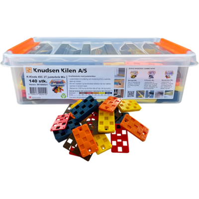 Knudsen K-Klods Justerbrik 45c, 2t, Mixbox, 140 Stk. Knudsen K-Klods Justerbrik 45c, 2t, Mixbox, 140 Stk.