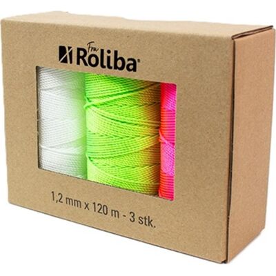 Roliba Mursnor Sæt Á 3 Stk. 1,2mm, 120m 1.2 mm x 120 m white, neon, pink nylon Roliba Mursnor Sæt Á 3 Stk. 1,2mm, 120m 1.2 mm x 120 m white, neon, pink nylon