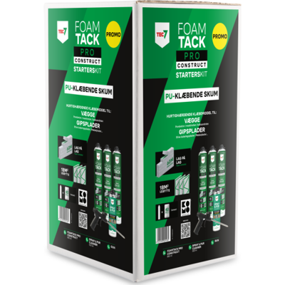 Tec7 Klæbeskum Foamtack Pro Construct, Startkit Med Pistol Tec7 Klæbeskum Foamtack Pro Construct, Startkit Med Pistol