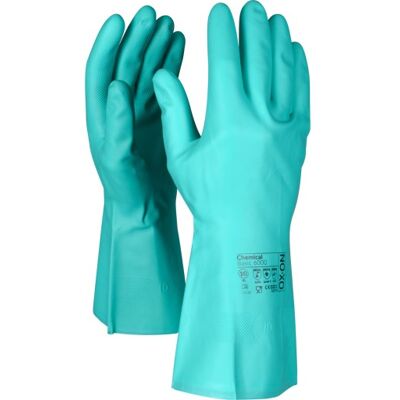 Ox-On Chemical Basic 6000 Kemikaliebeskyttelseshandsker, Grøn, 8 8 Grøn Nitrilgummi Ox-On Chemical Basic 6000 Kemikaliebeskyttelseshandsker, Grøn, 8 8 Grøn Nitrilgummi