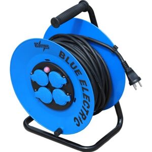 DVA Blue Electric Kabeltromle Med 4 Udtag, 3x1,5 Mm², Blå, 25 Meter