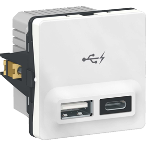 Lauritz Knudsen Lk Fuga 2xusb A+c 2,4a, Hvid  Hvid