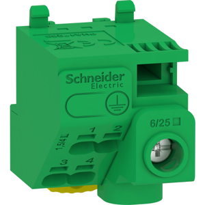 Schneider Electric Pragma Afdækning Terminalblok 1x6/25 + 4x1,5/4 Grøn
