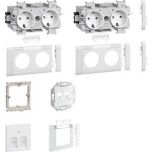 Wexøe Br65 Arbejdsstation Ecoline 4 X Schuko + 2 X Dataudtag, Hvid (9016)