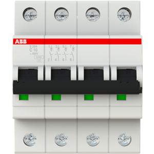 Abb S204-C10 Automatsikring, 4p, 10a