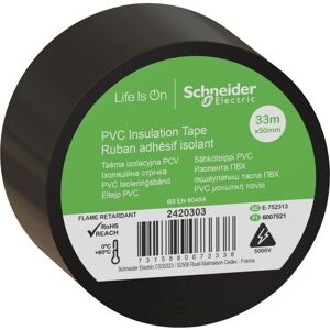 Schneider Electric Schneider Pvc Isoleringstape, 50 Mm X 33 M, Sort