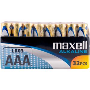 Lakuda Maxell Long Life Alkaline Aaa / Lr03 Shrink Batterier, 32 Stk.
