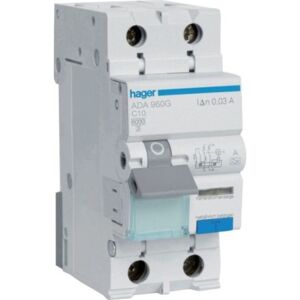 Hager Kombi HPFI 1P N C10A 30MA - Afbryder Hager Kombi HPFI 1P N C10A 30MA - Afbryder