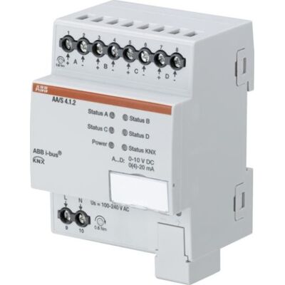 ABB AA/S4.1.2 Analogaktor - 4-kanals, KNX bus, DIN-skinne montering - Analogaktor ABB AA/S4.1.2 Analogaktor - 4-kanals, KNX bus, DIN-skinne montering - Analogaktor