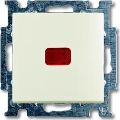 ABB 10 Stk Basic55 Trykkont Med Rød Led Blank Hvid Hvid ABB 10 Stk Basic55 Trykkont Med Rød Led Blank Hvid Hvid