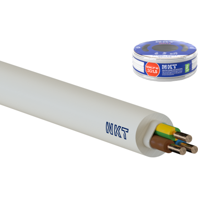 NKT 50 Meter Kabel Noiklx 90 Dca 3g1,5 Lysegrå, R50 Grå NKT 50 Meter Kabel Noiklx 90 Dca 3g1,5 Lysegrå, R50 Grå