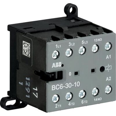 ABB BC6-30-10-1.4-24DC - 3-polig kontaktor, 20A, 4kW ABB BC6-30-10-1.4-24DC - 3-polig kontaktor, 20A, 4kW