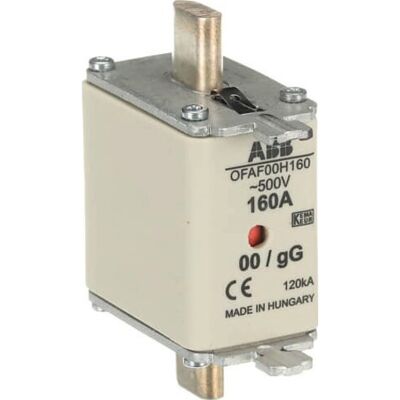 ABB Sikring - 160A NH00 DIN IEC 60269-1-2 gG 500V ABB Sikring - 160A NH00 DIN IEC 60269-1-2 gG 500V
