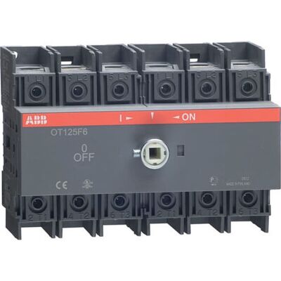 ABB OT125F6 - Strøm 125A - Effekt 45kW - IP20 - Frakoblingsafbryder ABB OT125F6 - Strøm 125A - Effekt 45kW - IP20 - Frakoblingsafbryder