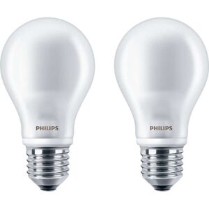 Philips Classic E27 Standardpære, 2-Pak, 2700k, 7w  Mat