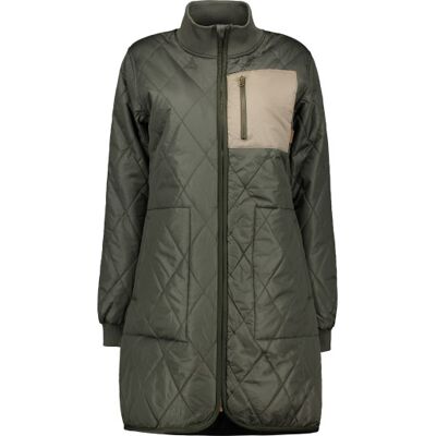 Westborn Lang Dame Termojakke, Dusty Olive, M M Dusty Olive female Quilt Westborn Lang Dame Termojakke, Dusty Olive, M M Dusty Olive female Quilt
