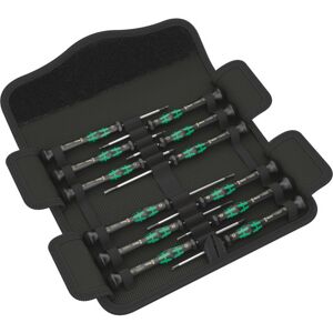 Wera Kraftform Micro 12 Elektronik-Skruetrækkersæt, 12 Dele 1 x PH 00x60; 1 x PH 0x60; 1 x TX 5x40; 1 x TX 6x40; 1 x 0.23x1.5x40; 1 x 0.30x1.8x60; 1 x 0.40x2.0x60; 1 x 0.40x2.5x80; 1 x 0.50x3.0x80; 1 x 0.9x40; 1 x 1.5x60; 1 x 2x60; 1 x 50.0x70.0