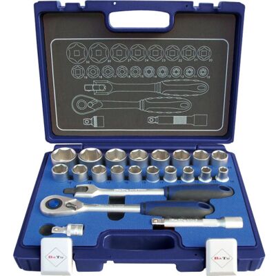 Bato Topnøglesæt 1/2", 10-32 Mm, 20 Dele Bato Topnøglesæt 1/2", 10-32 Mm, 20 Dele