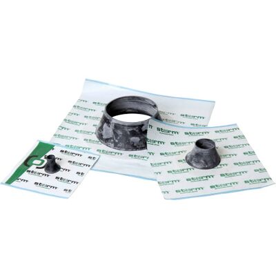 Rørgennemføring Ø15-22 Mm 150 X 150 Mm Diameter 125-135 mm, 320 x 320 mm Black Rubber gasket / Polyethylene film Rørgennemføring Ø15-22 Mm 150 X 150 Mm Diameter 125-135 mm, 320 x 320 mm Black Rubber gasket / Polyethylene film