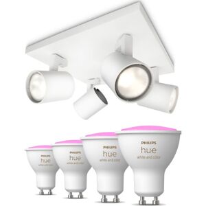 Philips Runner Spotlampe, 4 Spots, Hue White Color Ambiance Pærer  Hvid