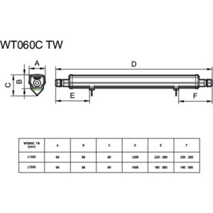 Philips Ledinaire Industriarmatur Wt060c 5600 Lm, 840, 46w, Tw1, 1500 Mm  Hvid