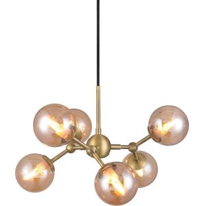 Halo Design Atom Mini Lysekrone, Ravfarvet Ø45 cm amber metal, glass Halo Design Atom Mini Lysekrone, Ravfarvet Ø45 cm amber metal, glass