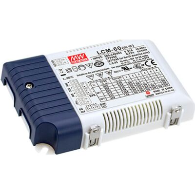 Mean Well Led Driver Lcm-60, 2-90v 60w, 500-1400 Ma Mean Well Led Driver Lcm-60, 2-90v 60w, 500-1400 Ma