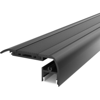 All-Light Alu Profil 24s, Trappe Profil, 2000 X 65 X 27,5 Mm, Sort/opal Aluminium/Opal All-Light Alu Profil 24s, Trappe Profil, 2000 X 65 X 27,5 Mm, Sort/opal Aluminium/Opal