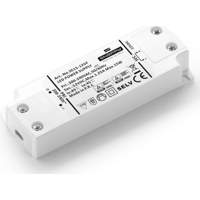 Snappy Led Driver, 12v, 15w 103 x 35.5 x 16 mm white plastic Snappy Led Driver, 12v, 15w 103 x 35.5 x 16 mm white plastic